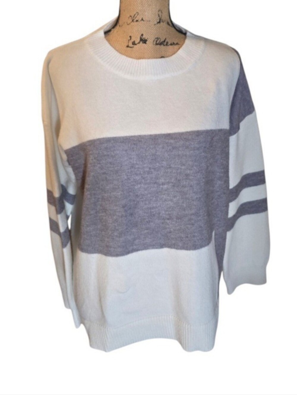 Color Block Acrylic Crewneck Sweater Like New